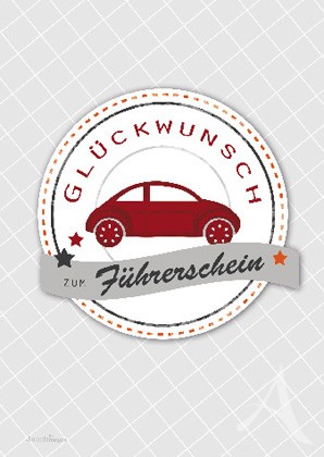 Doppelkarte "Glückwunsch zum Führerschein"