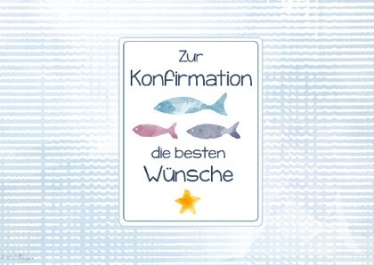 Doppelkarte "Zur Konfirmation die besten Wünsche"