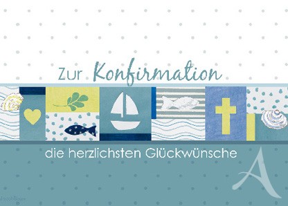 Doppelkarte "Zur Konfirmation die herzlichsten Glückwünsche"