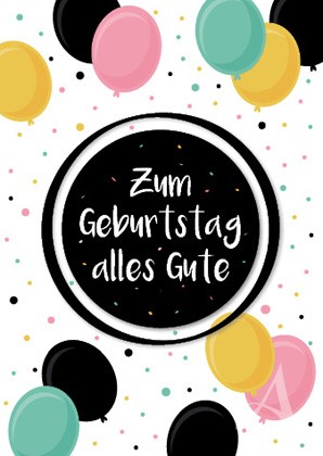 Doppelkarte "Zum Geburtstag alles Gute"