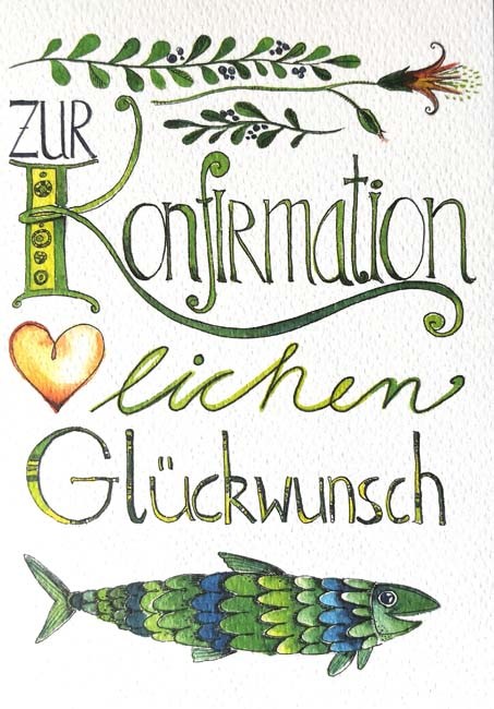 Doppelkarte "Zur Konfirmation herzlichen Glückwunsch"