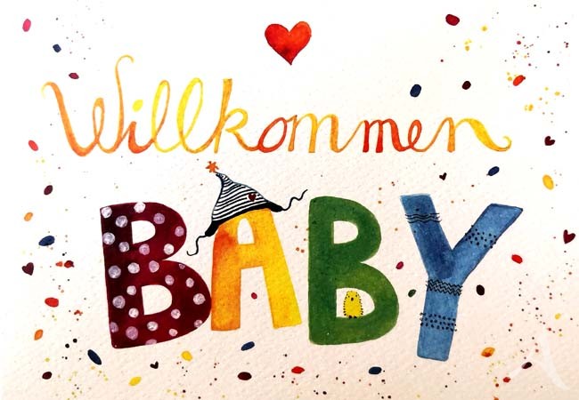 Doppelkarte "Willkommen BABY" - FAST VERGRIFFEN!