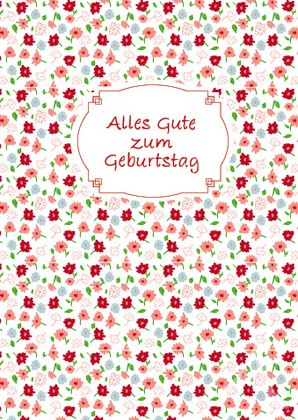 Doppelkarte "Alles Gute zum Geburtstag (rot-weiß)"