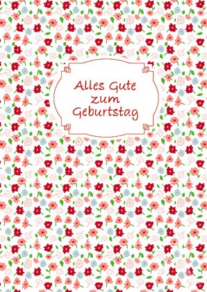 Doppelkarte "Alles Gute zum Geburtstag (rot-weiß)"