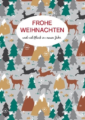 Doppelkarte "Frohe Weihnachten und viel Glück im neuen Jahr"