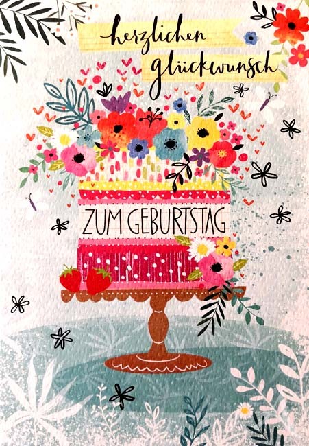 Doppelkarte "Herzlichen Glückwunsch zum Geburtstag"