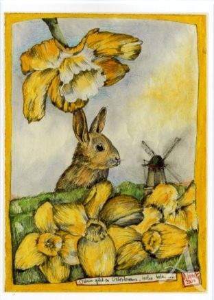 Doppelkarte "Ostern gibt es Osterkranz"