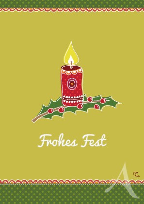 Postkarte "Frohes Fest (Kerze)"