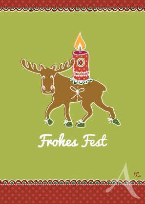 Postkarte "Frohes Fest (Elch)"