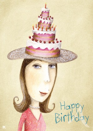 Postkarte "Happy Birthday (Torte)"