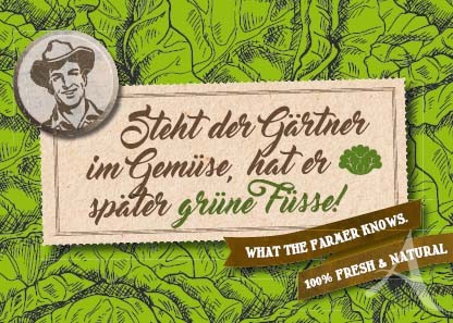 Farmer-Serie - Postkarte "Steht der Gärtner im Gemüse..."