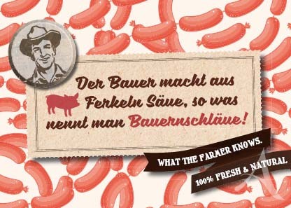 Farmer-Serie - Postkarte "Der Bauer macht aus Ferkeln Säue..."