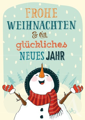 Postkarte "Frohe Weihnachten & ein glückliches Neues Jahr"