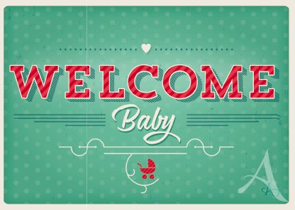 Postkarte "Welcome Baby"