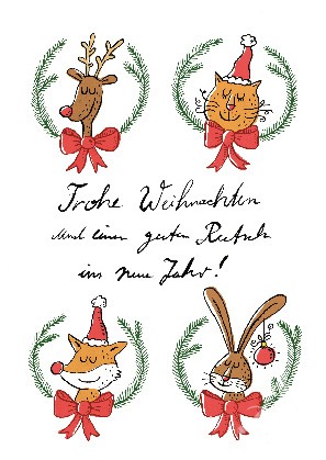 Postkarte "Frohe Weihnachten & einen guten Rutsch..."