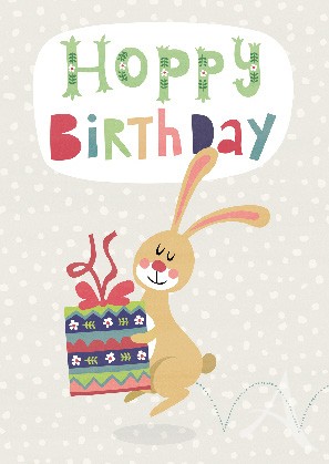 Postkarte "Hoppy Birthday"