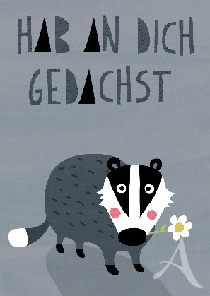 Postkarte "Hab an Dich gedachst"