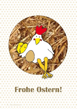 Postkarte "Frohe Ostern (Huhn)"