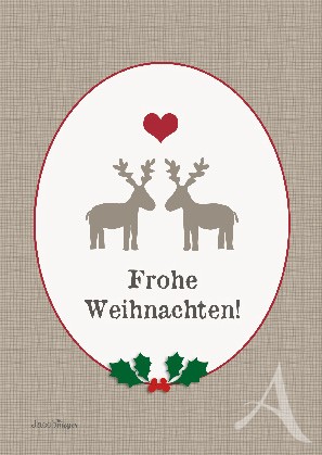 Postkarte "Frohe Weihnachten! (Elche)"