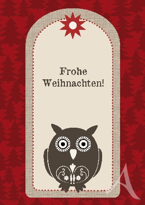 Postkarte "Frohe Weihnachten! (Eule)"