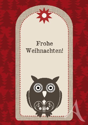 Postkarte "Frohe Weihnachten! (Eule)"