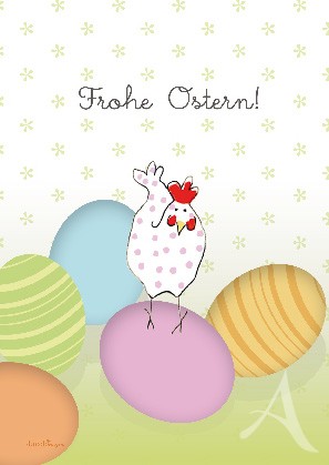 Postkarte "Frohe Ostern (Eiertanz)"