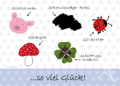 Postkarte "...so viel Glück!"