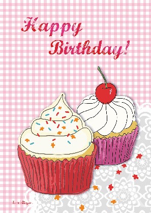 Postkarte "Happy Birthday! (Cup Cake)"