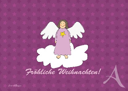 Postkarte "Fröhliche Weihnachten! (Engel)"