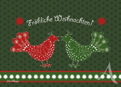 Postkarte "Fröhliche Weihnachten! (Vögel)"