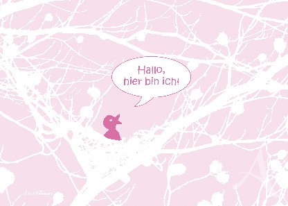 Postkarte "Hallo, hier bin ich! (rosa)"