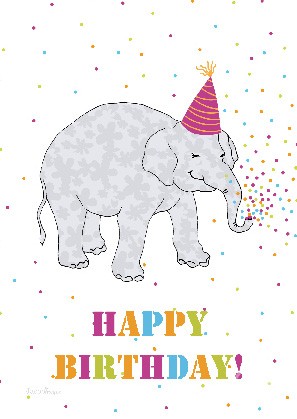 Postkarte "Happy Birthday! (Elefant)"