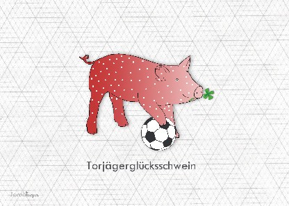 Postkarte "Torjägerglücksschwein"