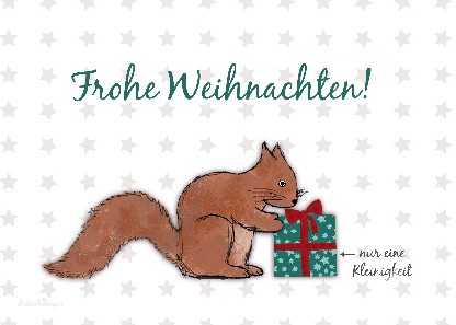 Postkarte "Frohe Weihnachten (Eichhörnchen)"