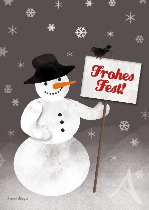 Postkarte "Frohes Fest! (Schneemann)"