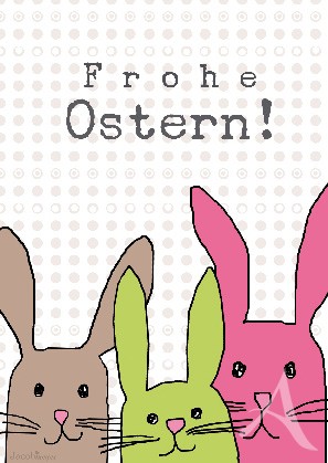 Postkarte "Frohe Ostern! (3 Hasen)"