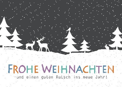 Postkarte "Frohe Weihnachten - und einen guten Rutsch.."