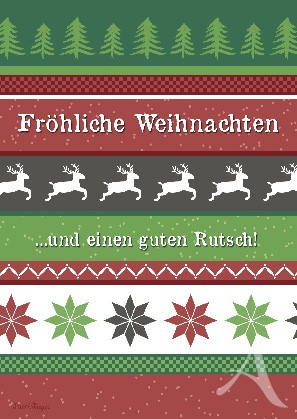 Postkarte "Fröhliche Weihnachten - und einen guten Rutsch.."