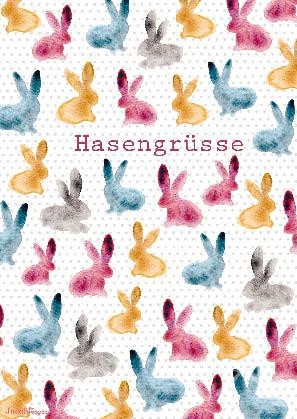 Postkarte "Hasengrüsse"