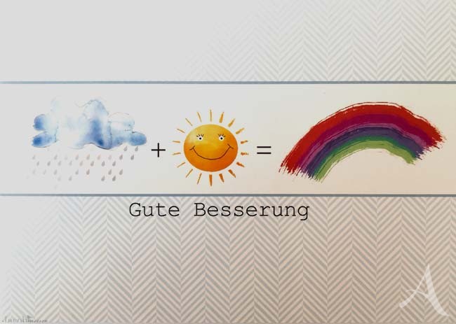 Postkarte "Gute Besserung" (Regenbogen)