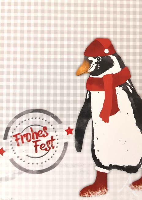 Postkarte "Frohes Fest (Pinguin)