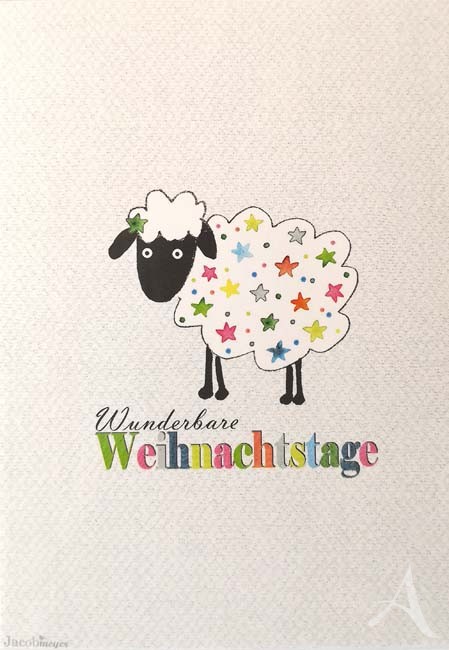 Postkarte "Wunderbare Weihnachtstage" (Schaf)