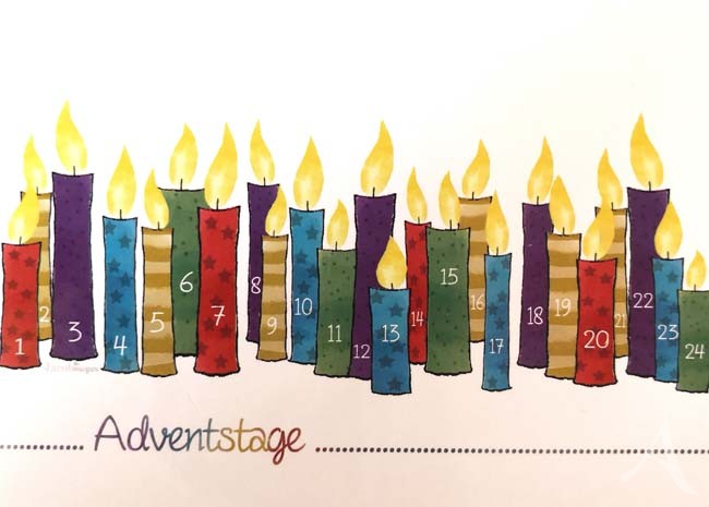 Postkarte "Adventstage" (Kerzen im Advent)