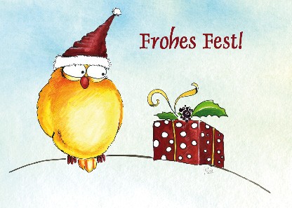 Postkarte "Frohes Fest! (Vogel)"