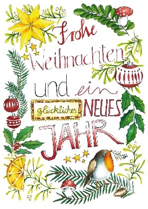 Postkarte "Frohe Weihnachten und ein glückliches neues Jahr"