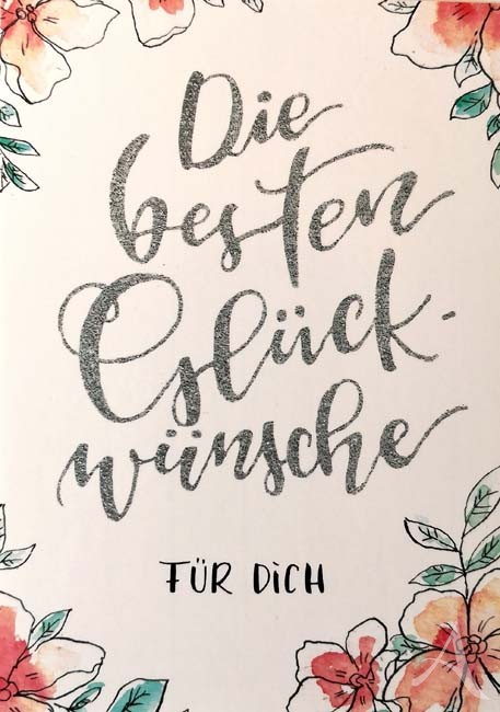 Postkarte "Die besten Glückwünsche für Dich"