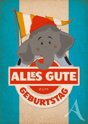 Postkarte "Geburtstag (Elefant)"