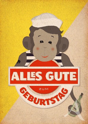 Postkarte "Geburtstag (Affe)"