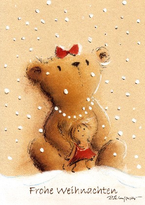 Postkarte "Frohe Weihnachten (Bärenmädchen)"