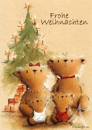 Postkarte "Frohe Weihnachten (Bärenfamilie)"